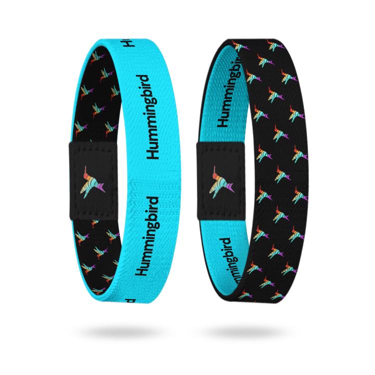 DeBands x Hummingbird wristbands, cyan and black