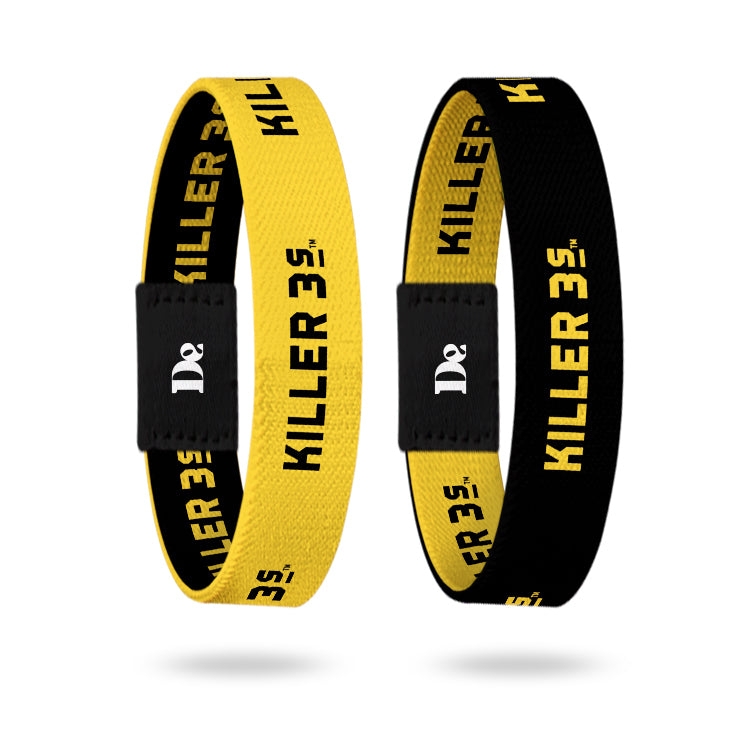 DeBands x Killer3s wristbands, yellow and black